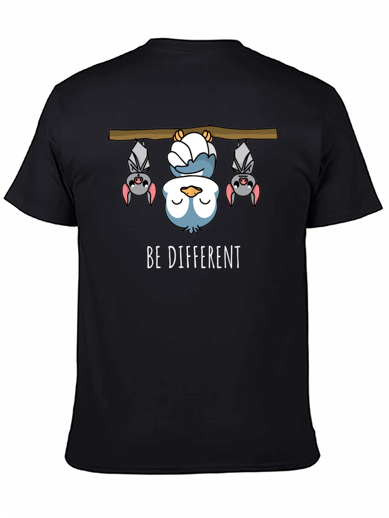 Be Different Funny Bat & Owl Graphic Tee