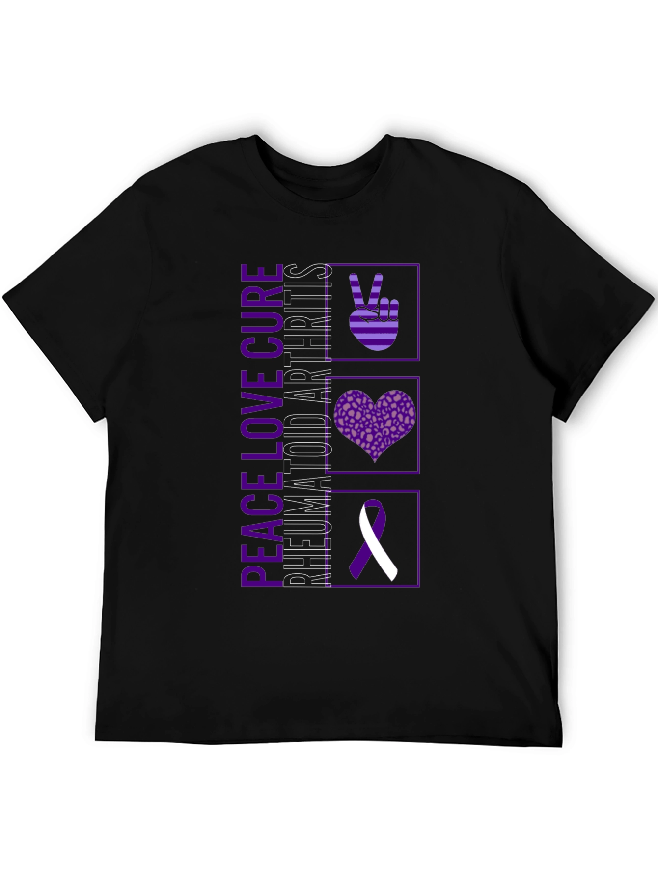 Peace Love Cure Rheumatoid Arthritis Awareness T-Shirt