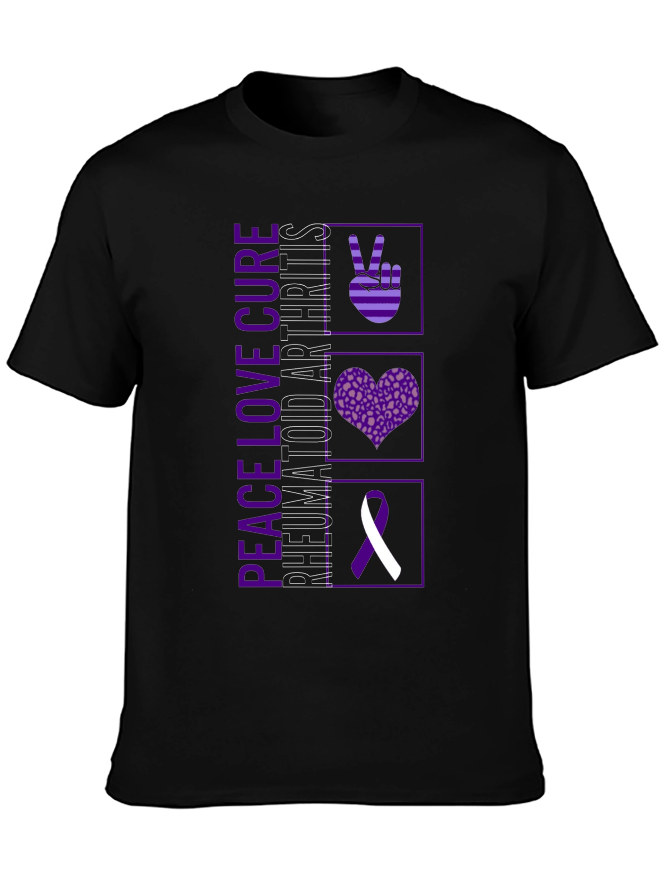 Peace Love Cure Rheumatoid Arthritis Awareness T-Shirt