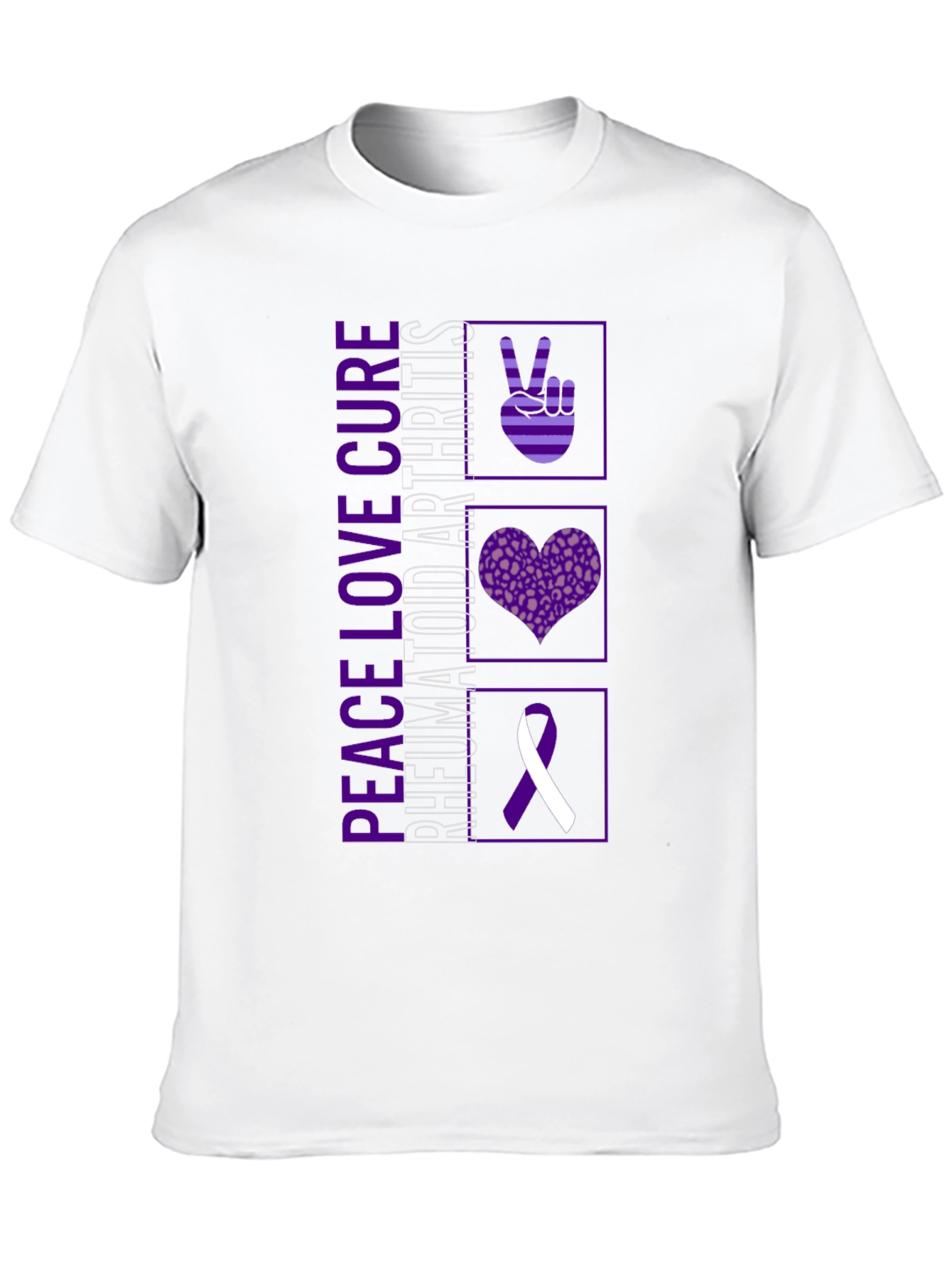 Peace Love Cure Rheumatoid Arthritis Awareness T-Shirt
