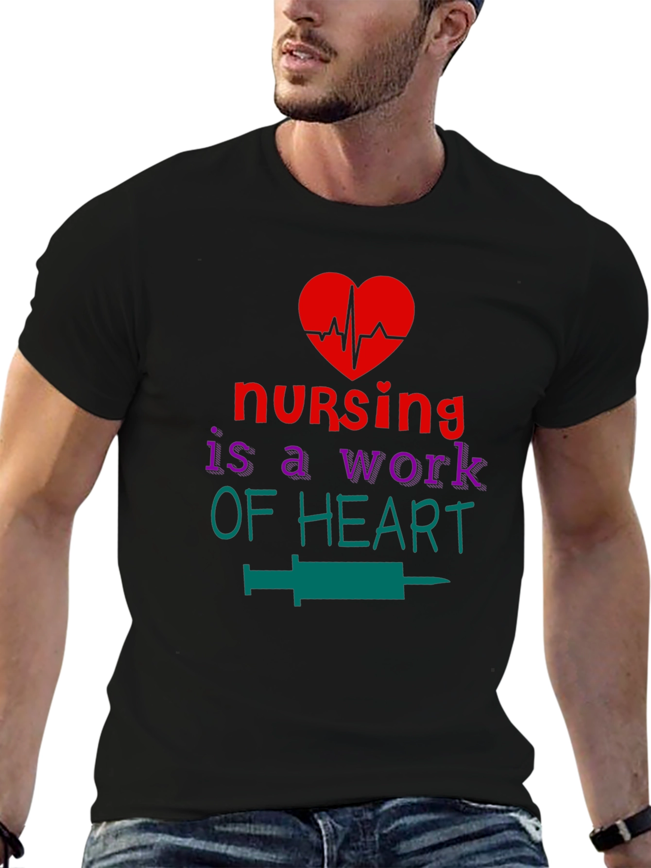 Nursing is a Work of Heart Graphic T-Shirt