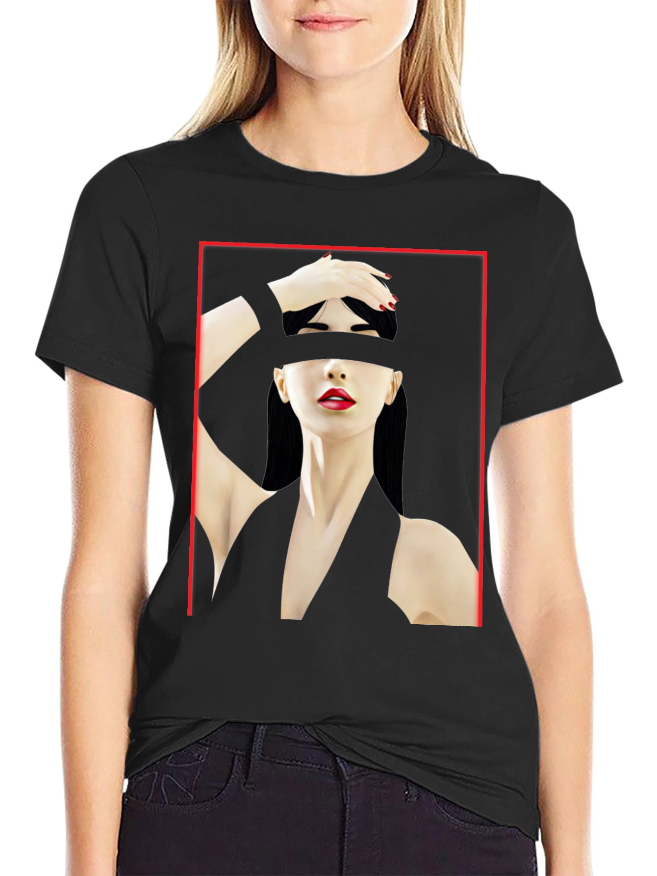 Abstract Woman Graphic Tee - Edgy Style
