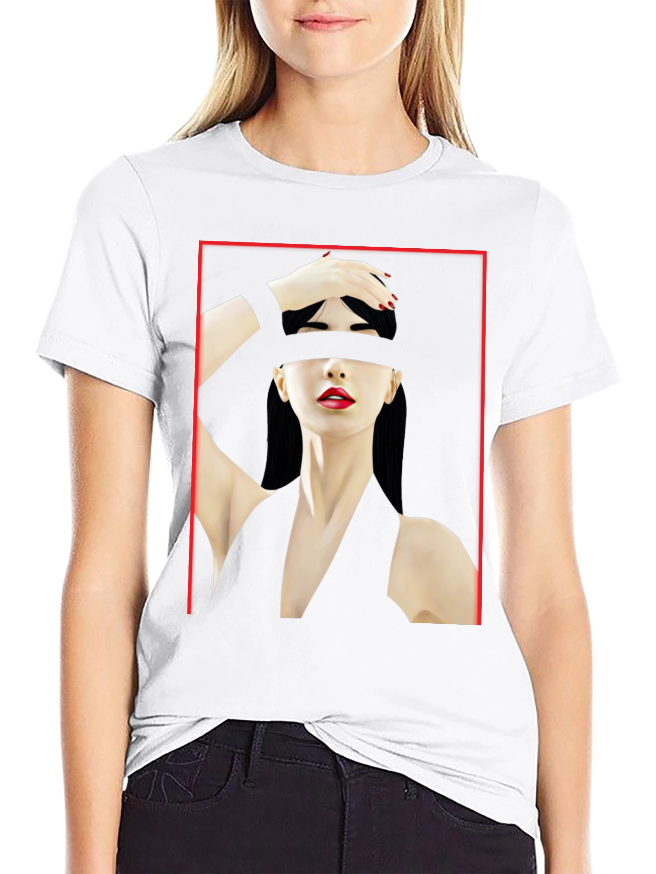 Abstract Woman Graphic Tee - Edgy Style