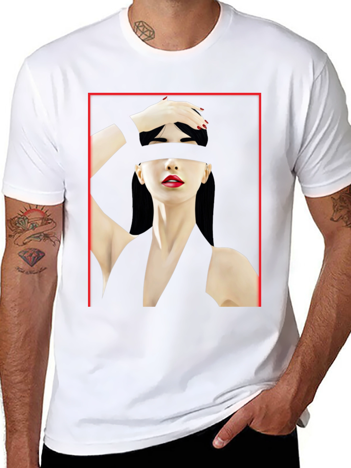 Abstract Woman Graphic Tee - Edgy Style