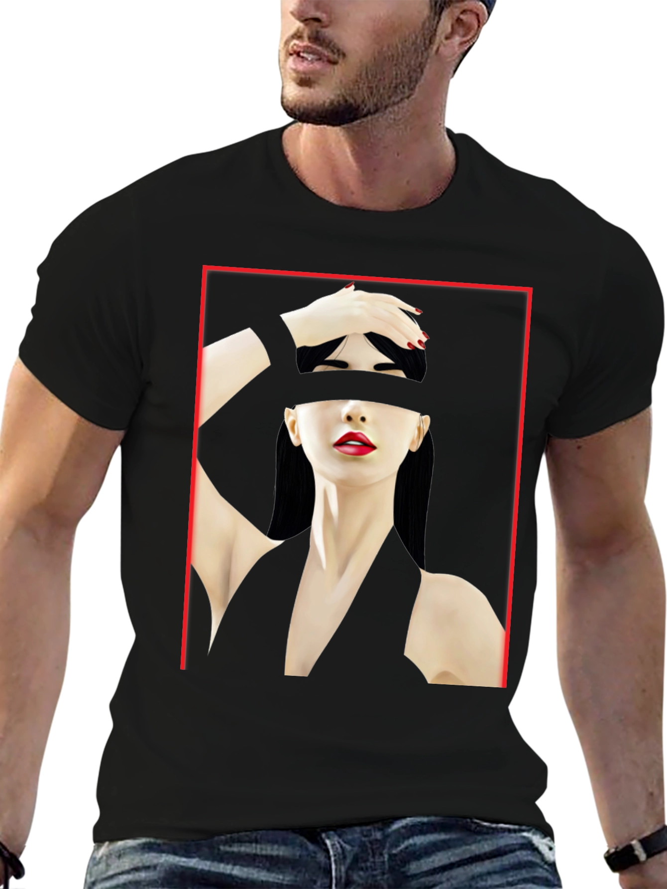 Abstract Woman Graphic Tee - Edgy Style