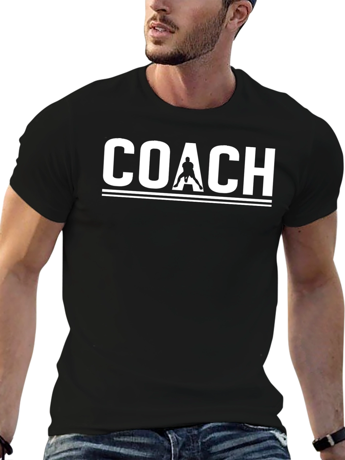 Hockey Coach Graphic T-Shirt - Black