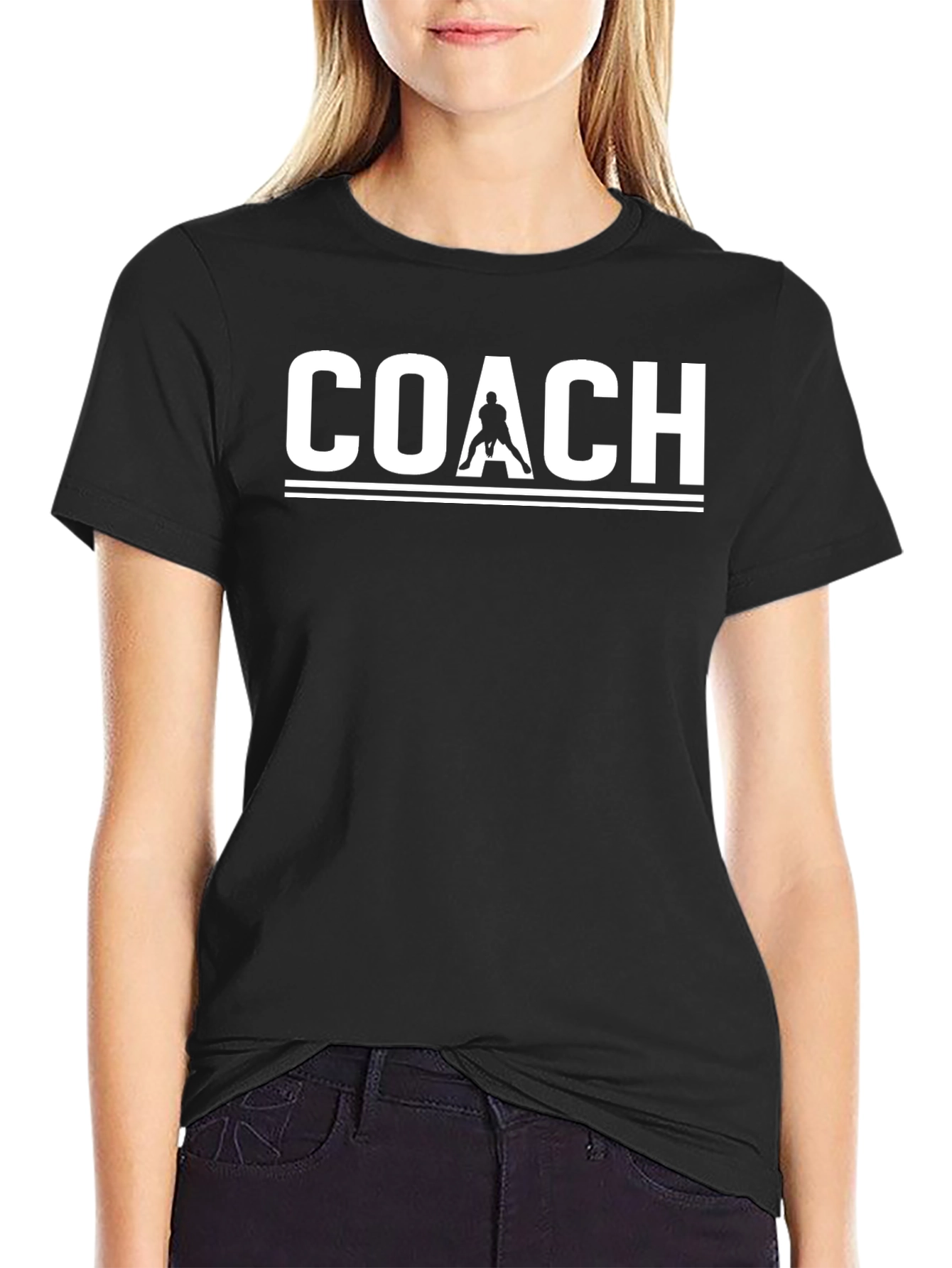Hockey Coach Graphic T-Shirt - Black