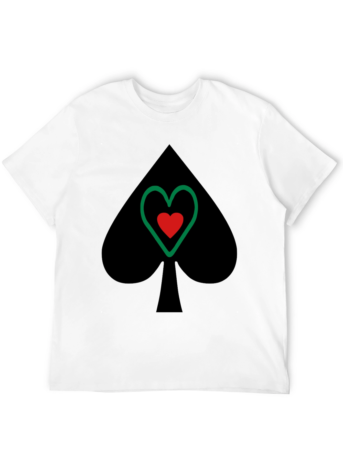 Spade & Heart Graphic Tee - Casual Black T-Shirt