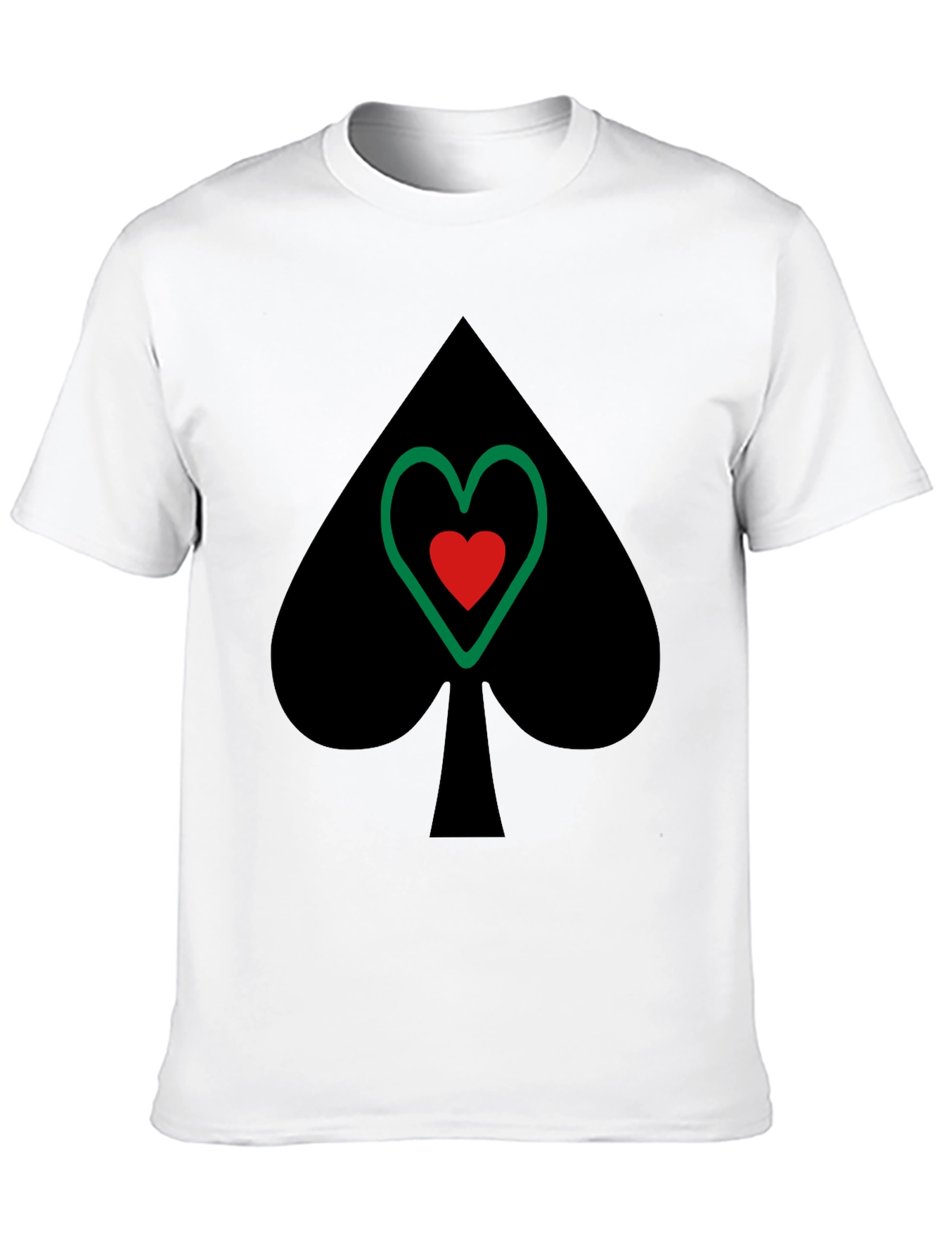 Spade & Heart Graphic Tee - Casual Black T-Shirt