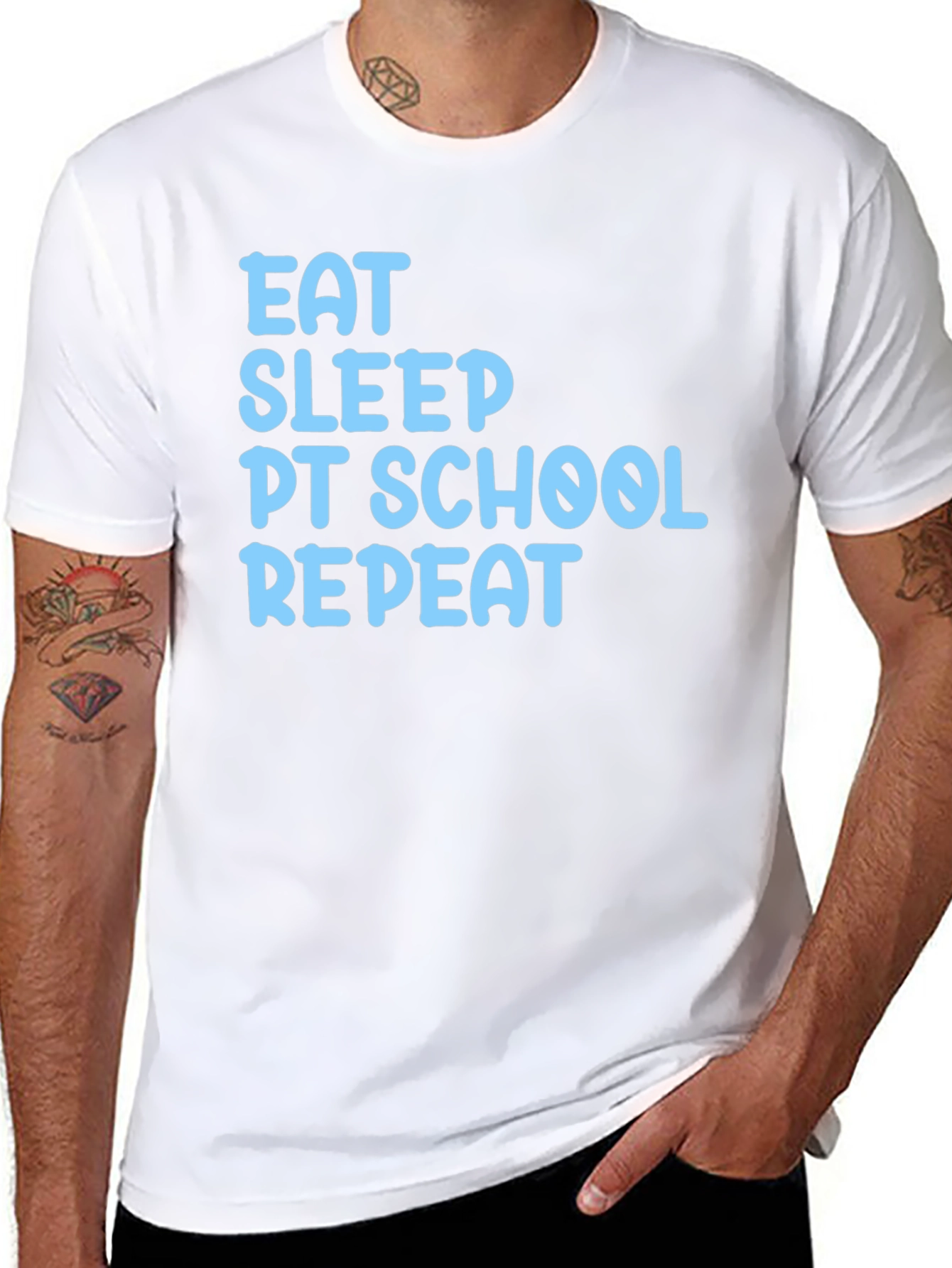 Eat Sleep PT School Repeat Graphic Tee