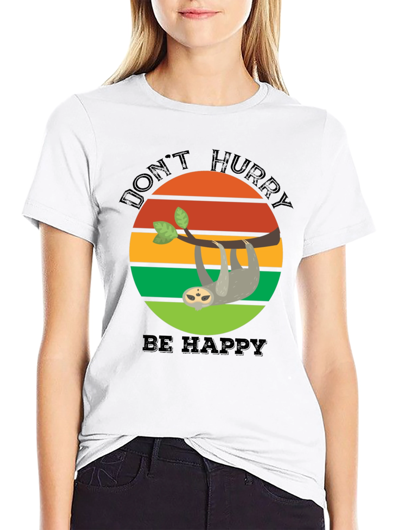 Dont Hurry Be Happy Sloth T-Shirt