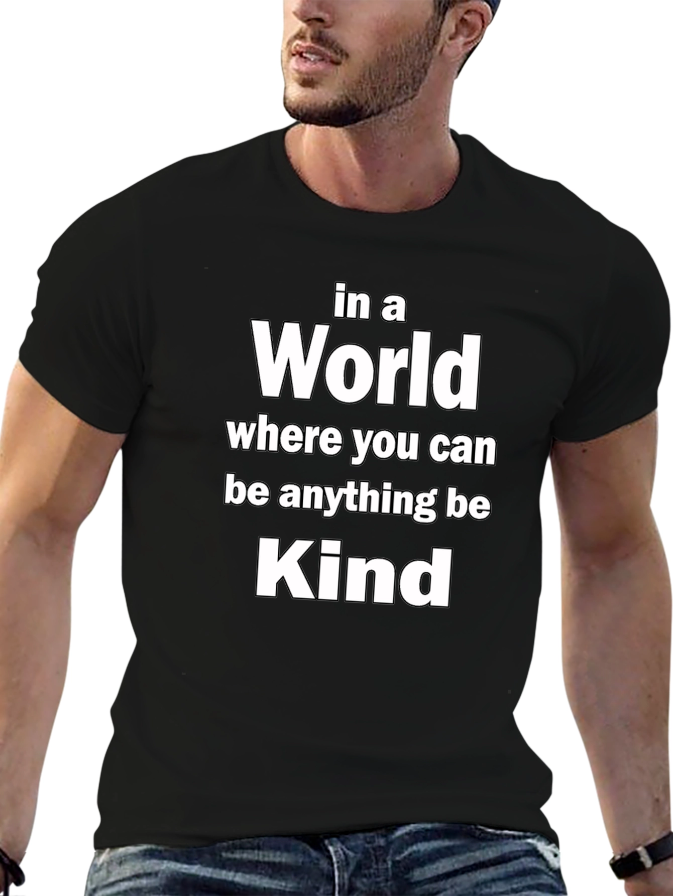 Be Kind T-Shirt - Motivational Message Black Tee