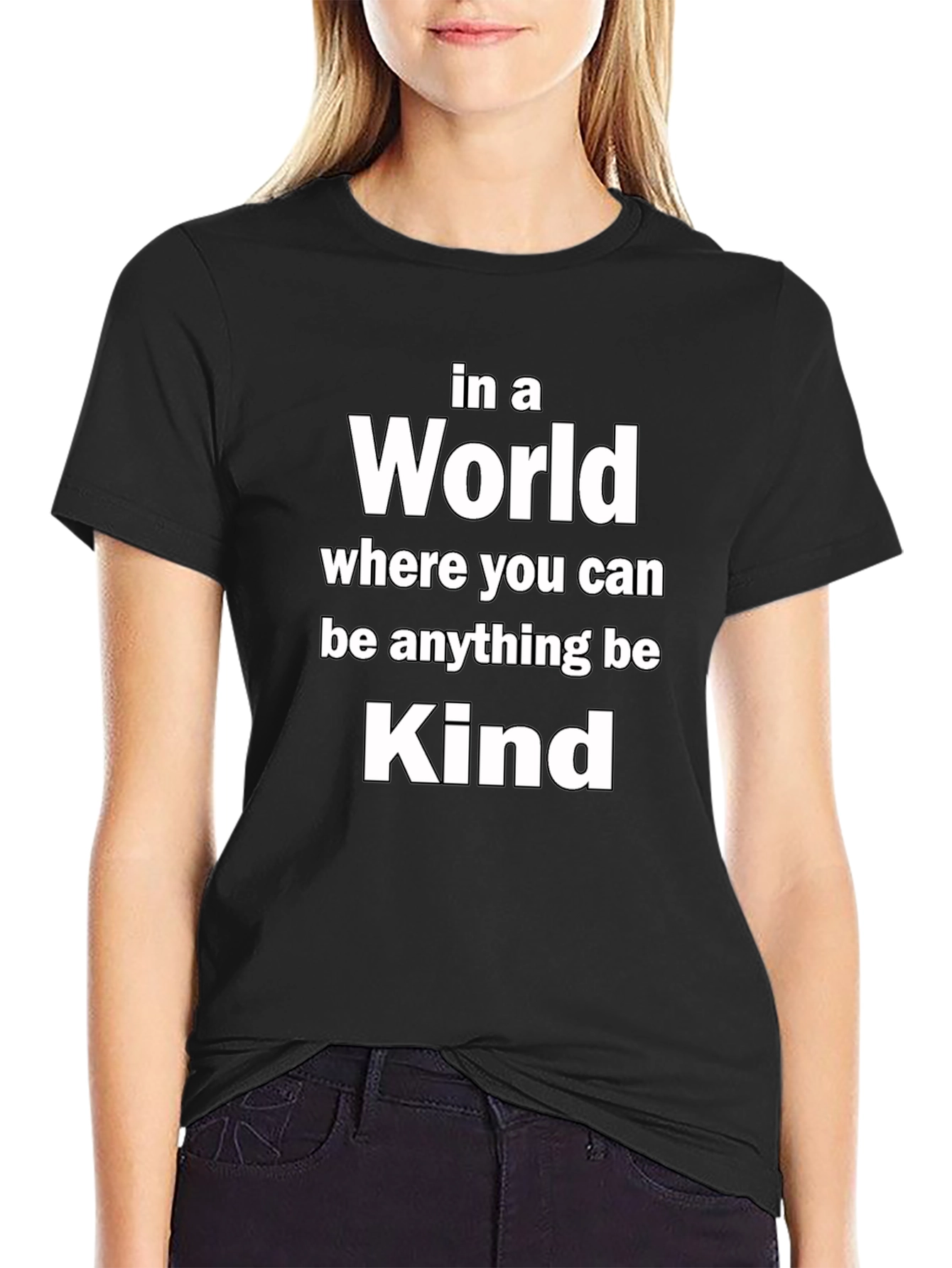 Be Kind T-Shirt - Motivational Message Black Tee