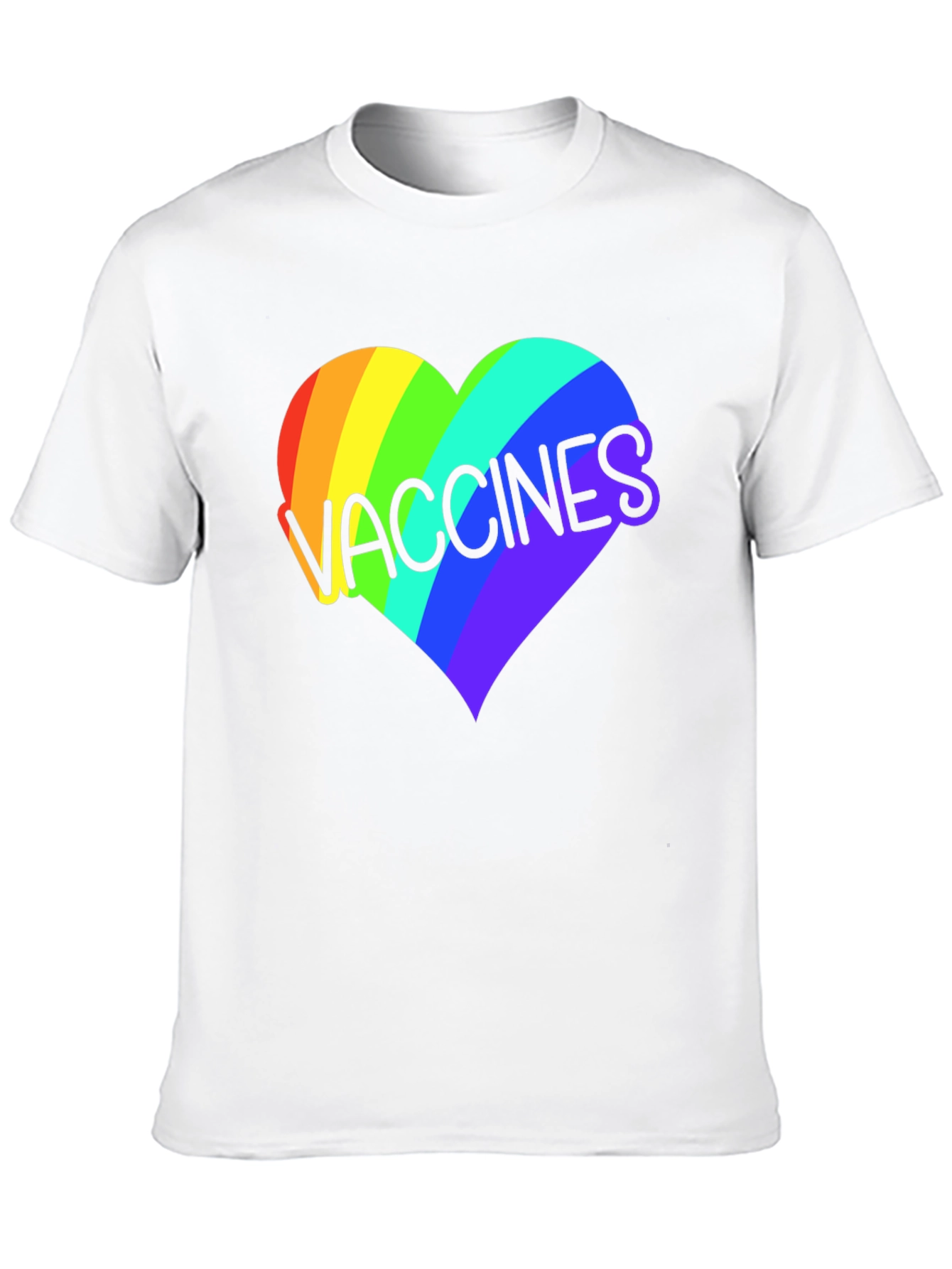Vaccines Heart Rainbow Graphic Tee