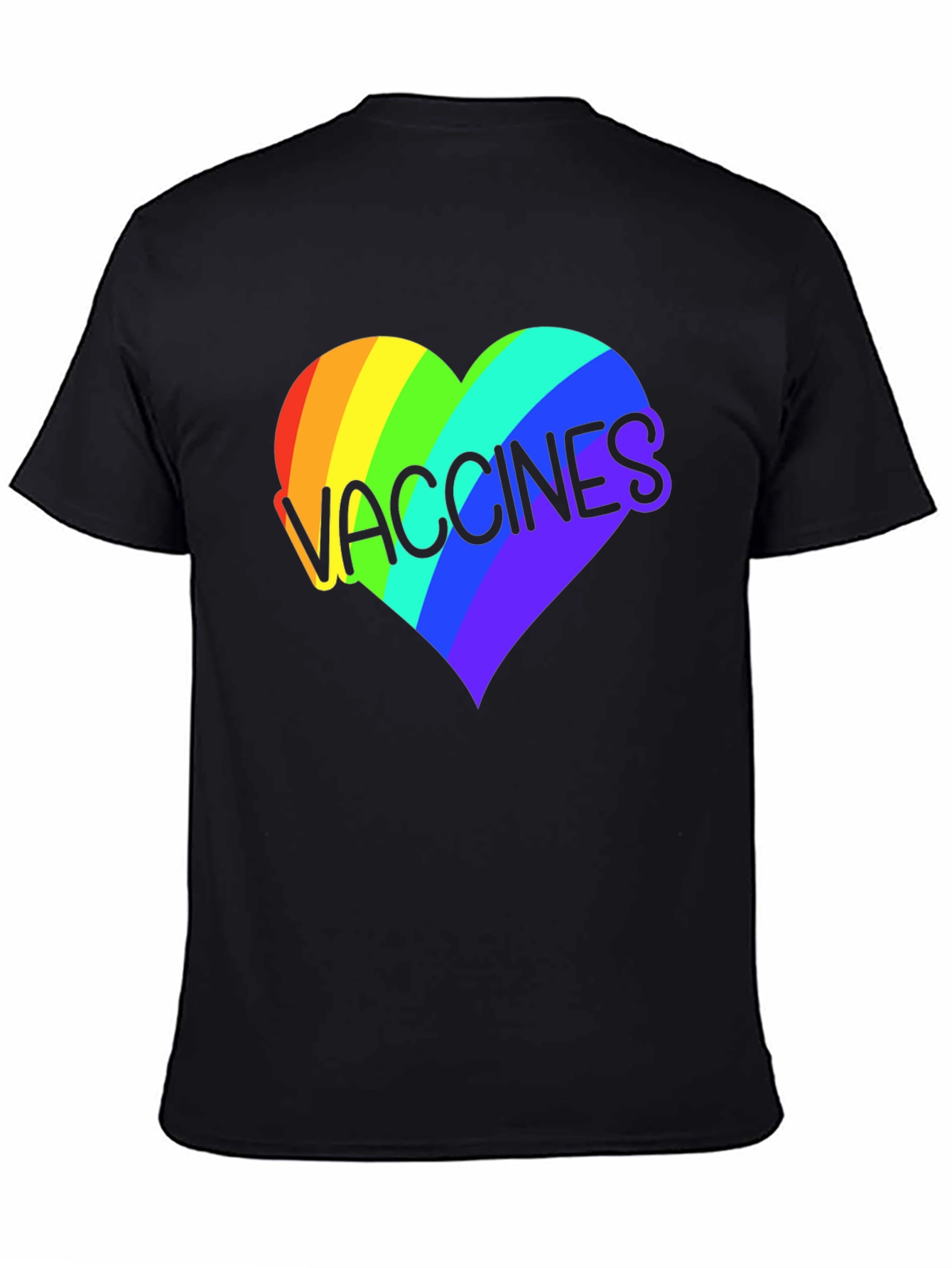 Vaccines Heart Rainbow Graphic Tee