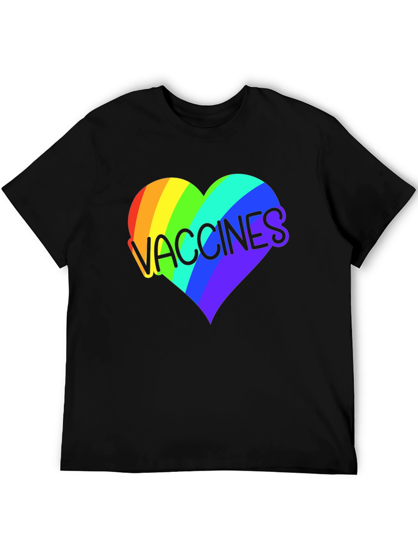 Vaccines Heart Rainbow Graphic Tee