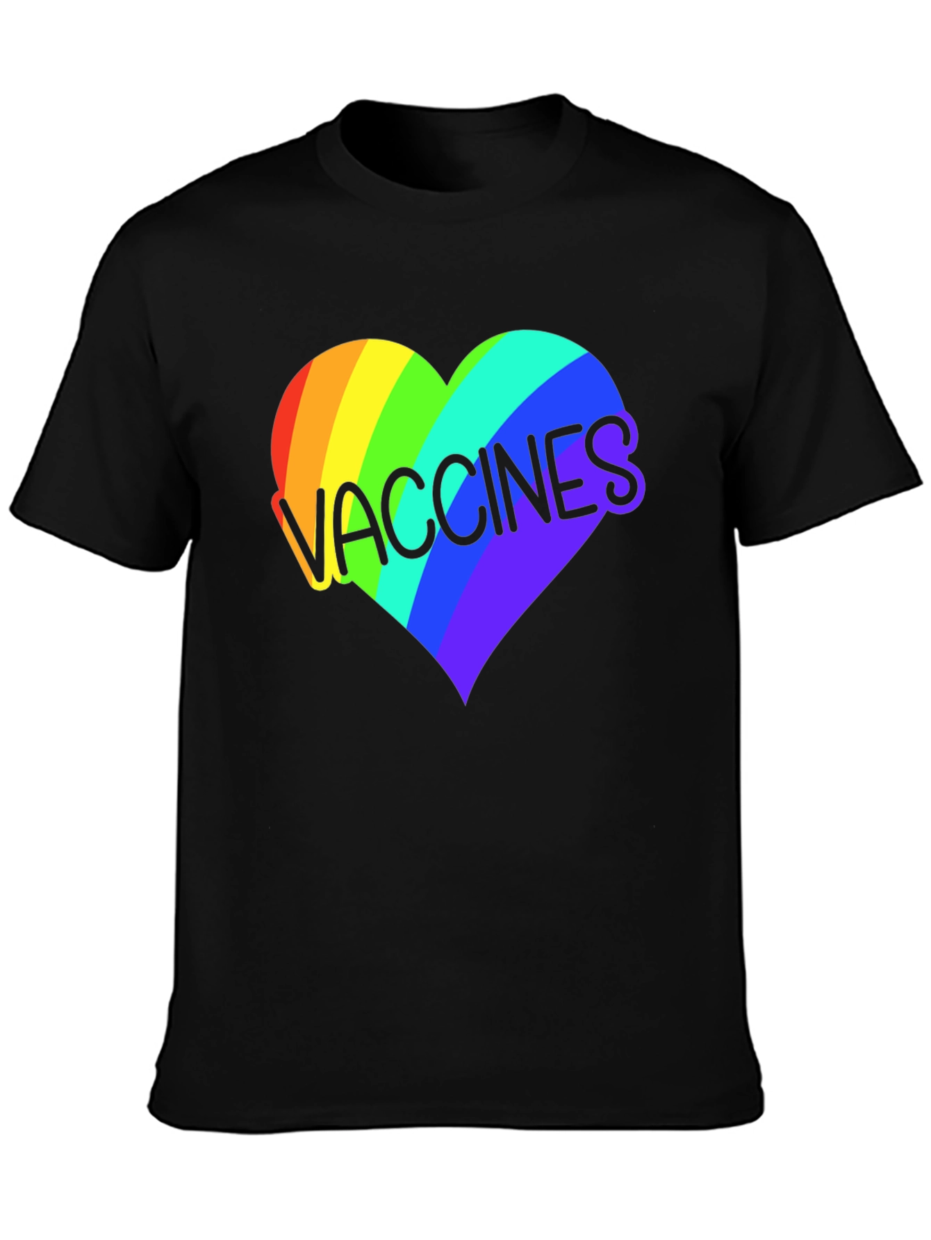 Vaccines Heart Rainbow Graphic Tee