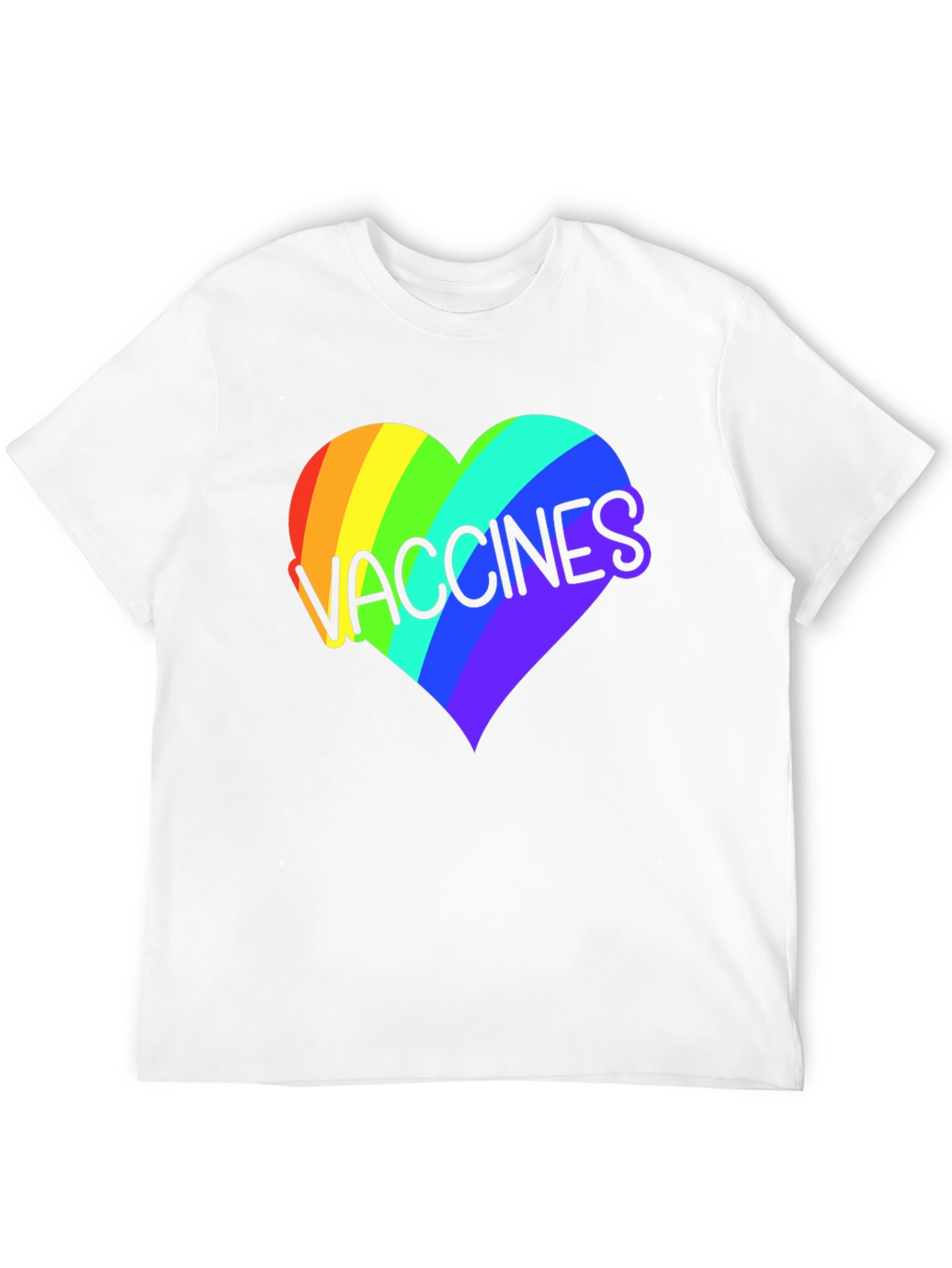 Vaccines Heart Rainbow Graphic Tee