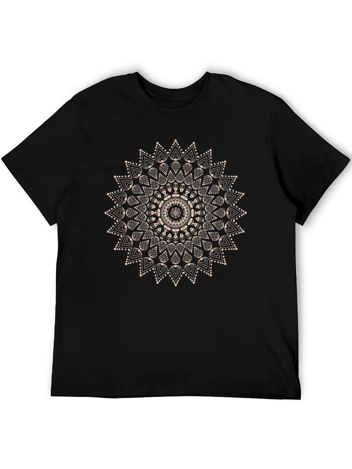 Mandala Print Black T-Shirt