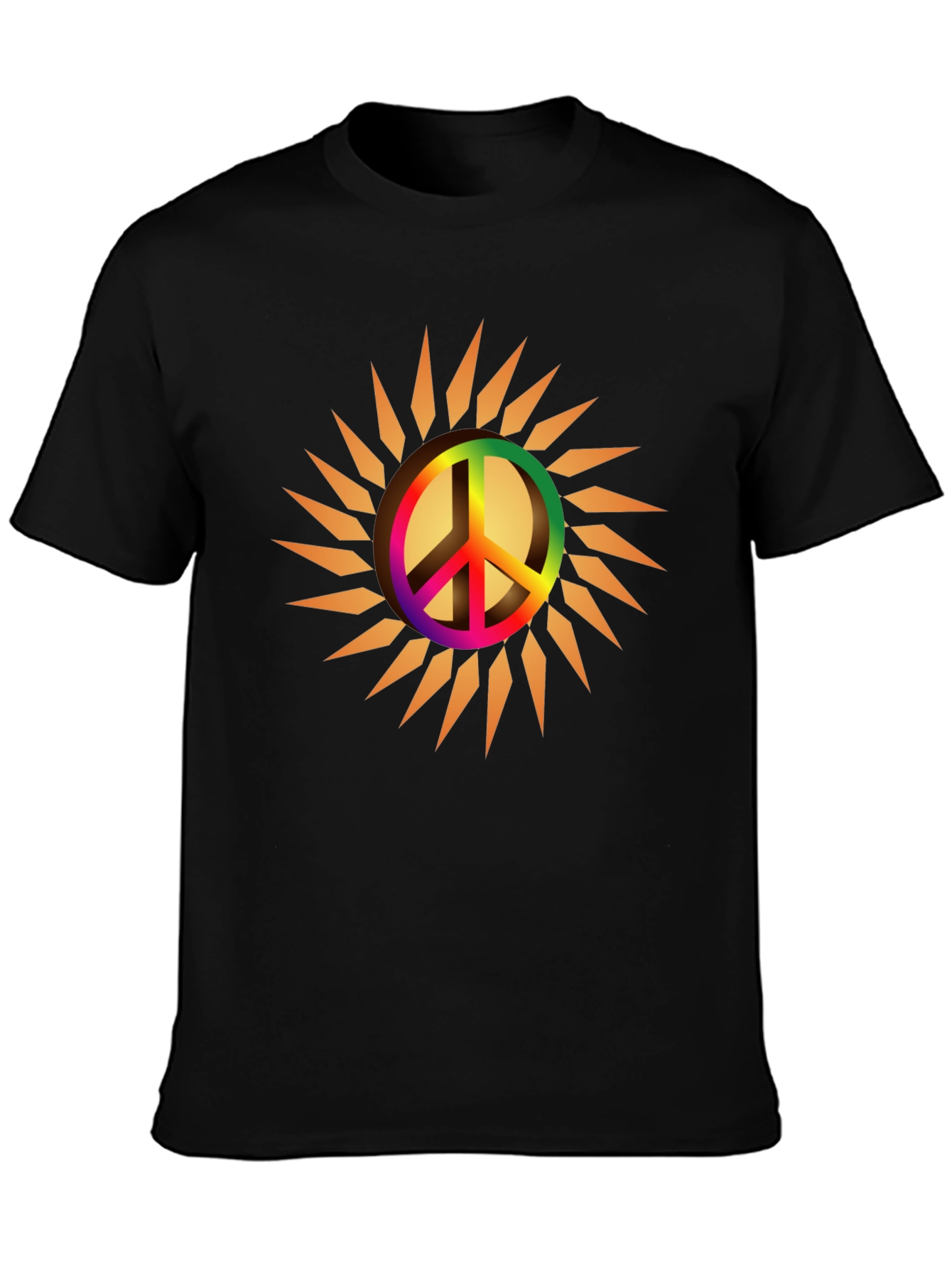 Peace Sign Sun Graphic Tee - Black