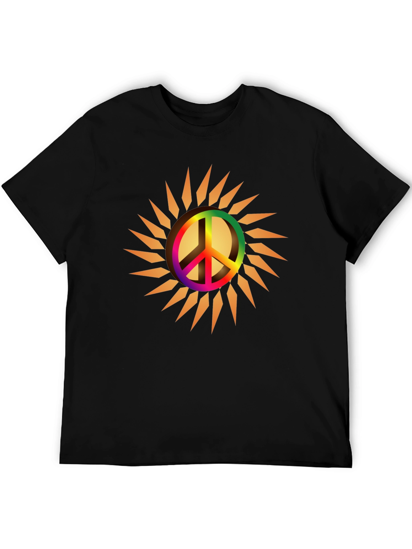 Peace Sign Sun Graphic Tee - Black