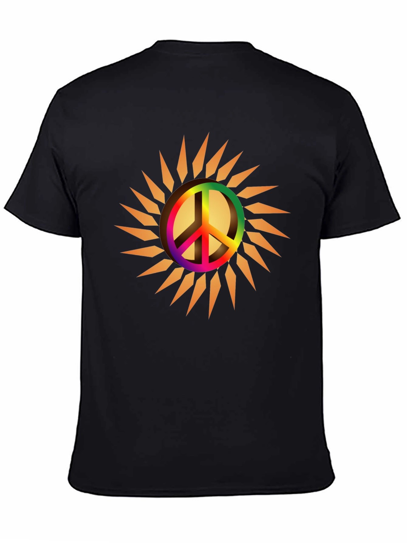 Peace Sign Sun Graphic Tee - Black
