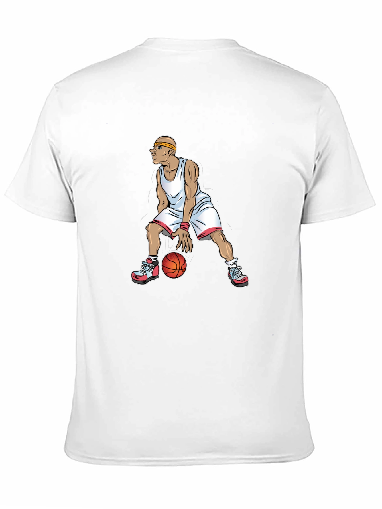 Basketball Player Graphic Tee - Black Cotton T-Shirt