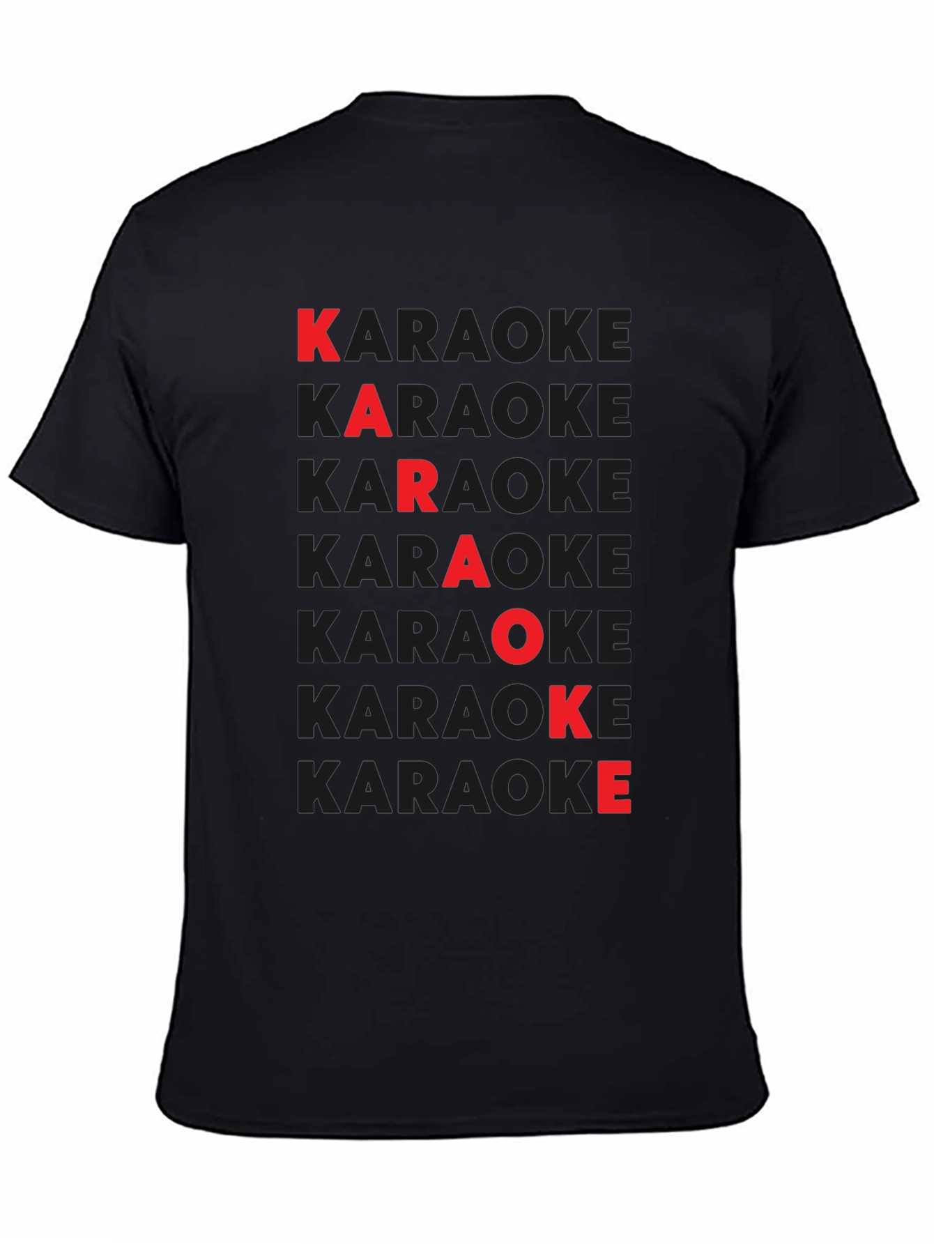 Karaoke Red Letter Black T-Shirt
