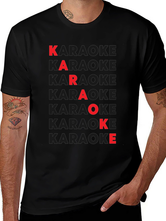 Karaoke Red Letter Black T-Shirt