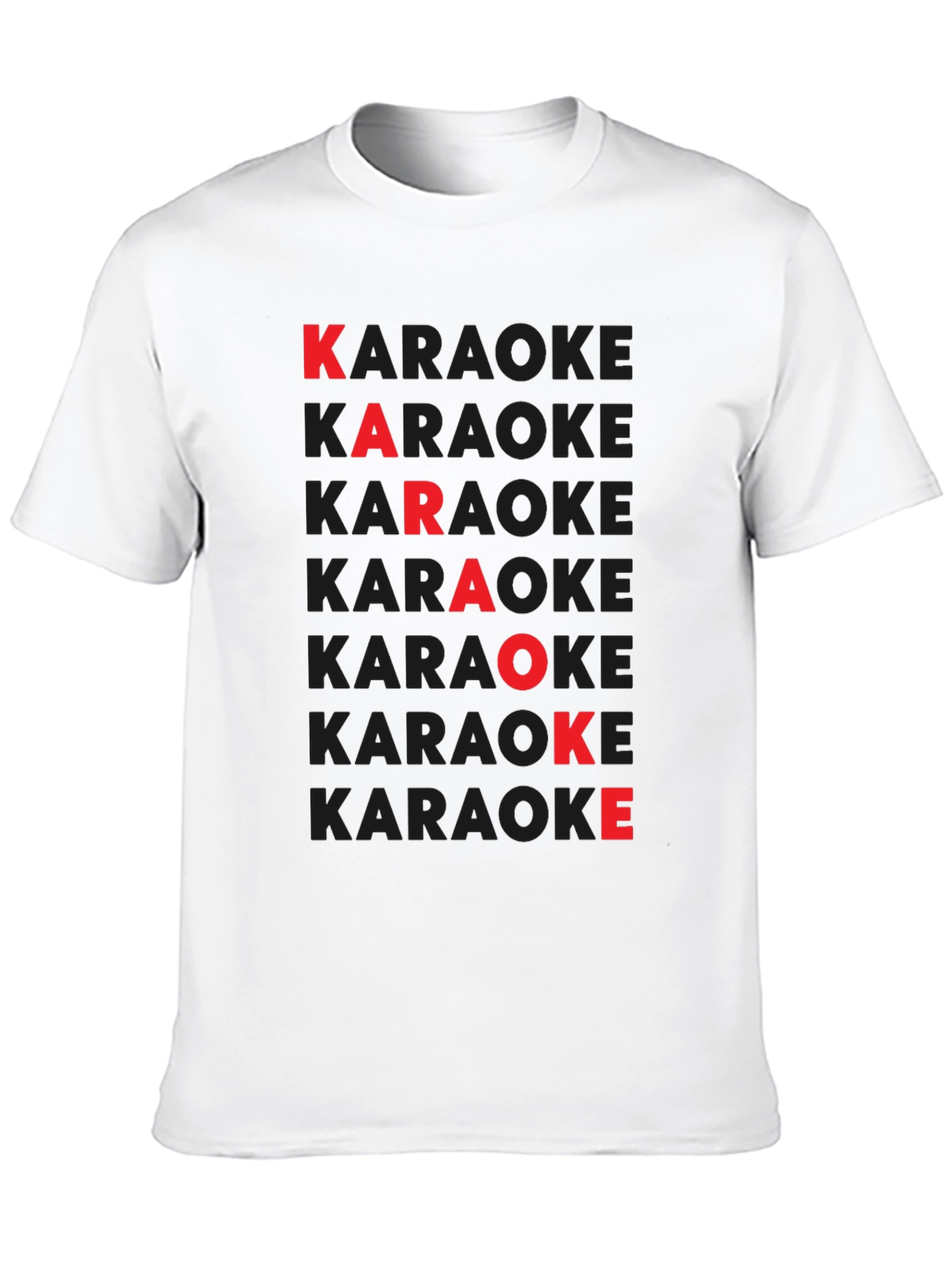 Karaoke Red Letter Black T-Shirt