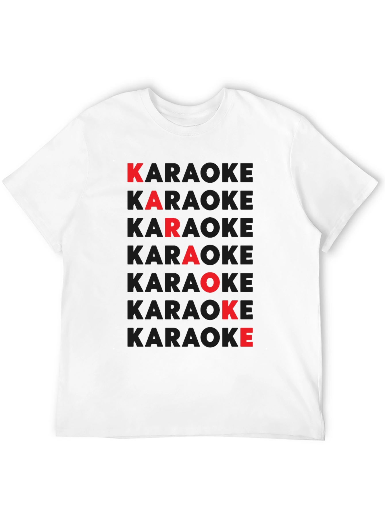 Karaoke Red Letter Black T-Shirt