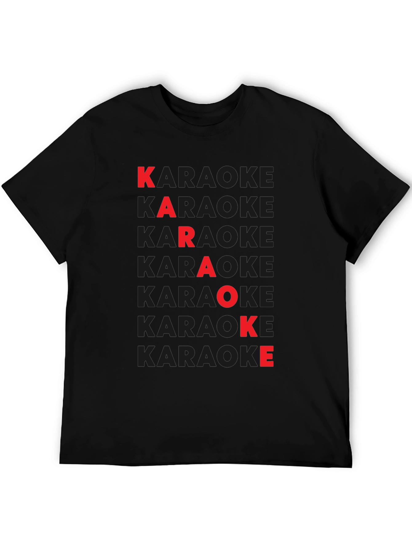 Karaoke Red Letter Black T-Shirt