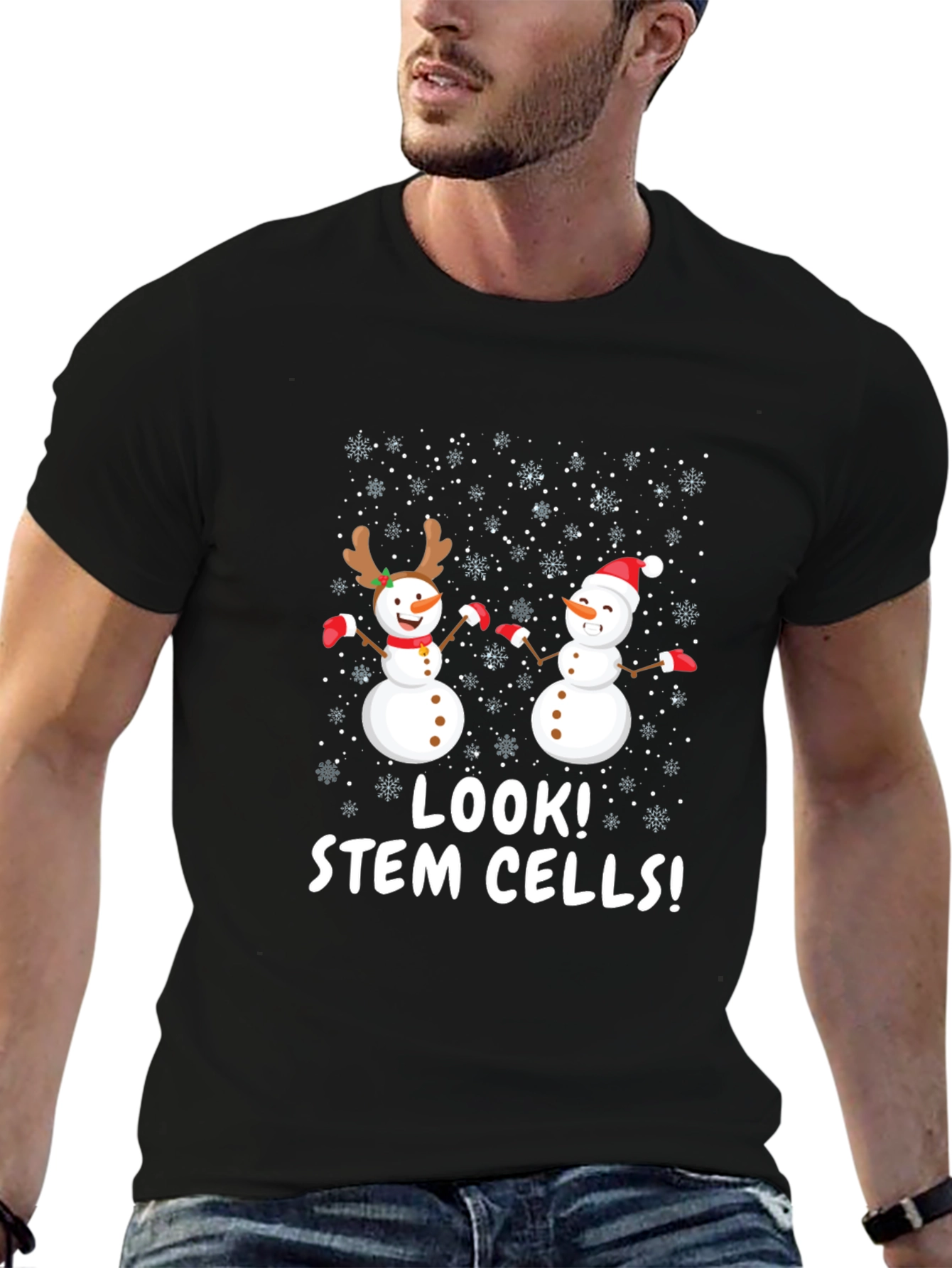 Look! Stem Cells! Funny Christmas Snowman T-Shirt