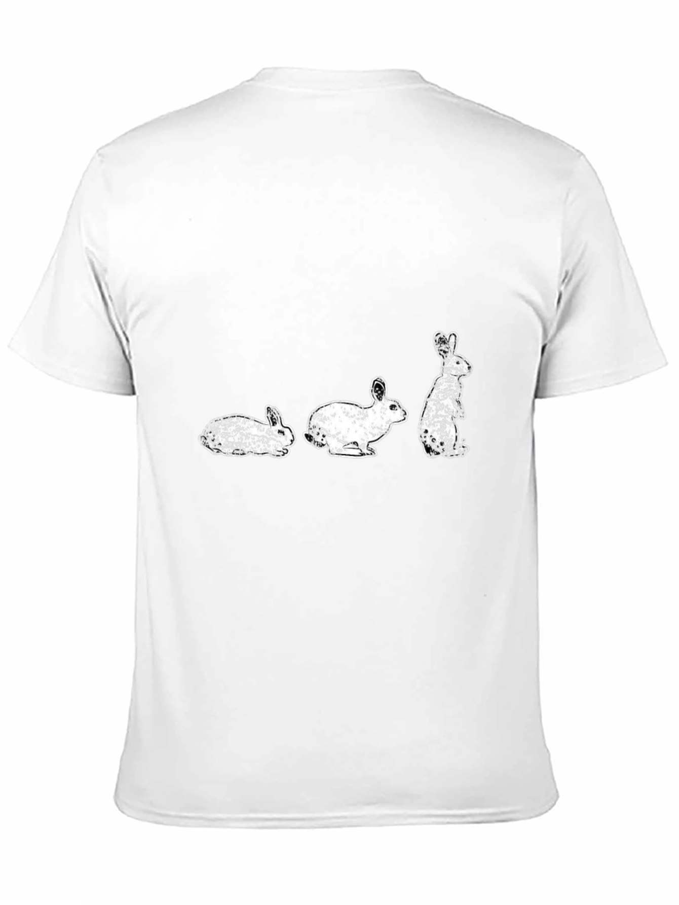 Rabbit Evolution Graphic Print Black T-Shirt