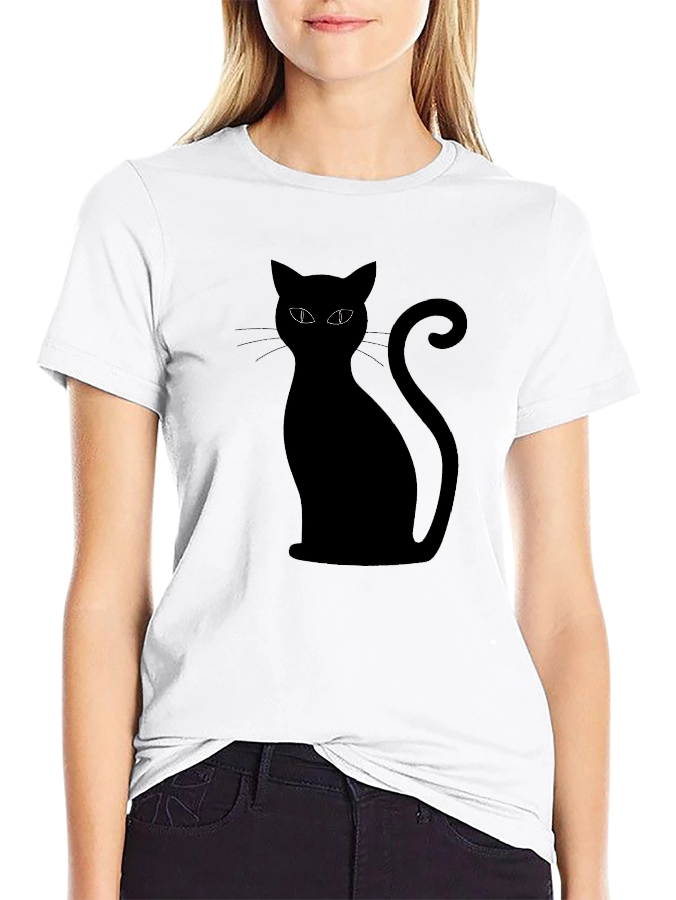 Black Cat Graphic T-Shirt - Halloween Style