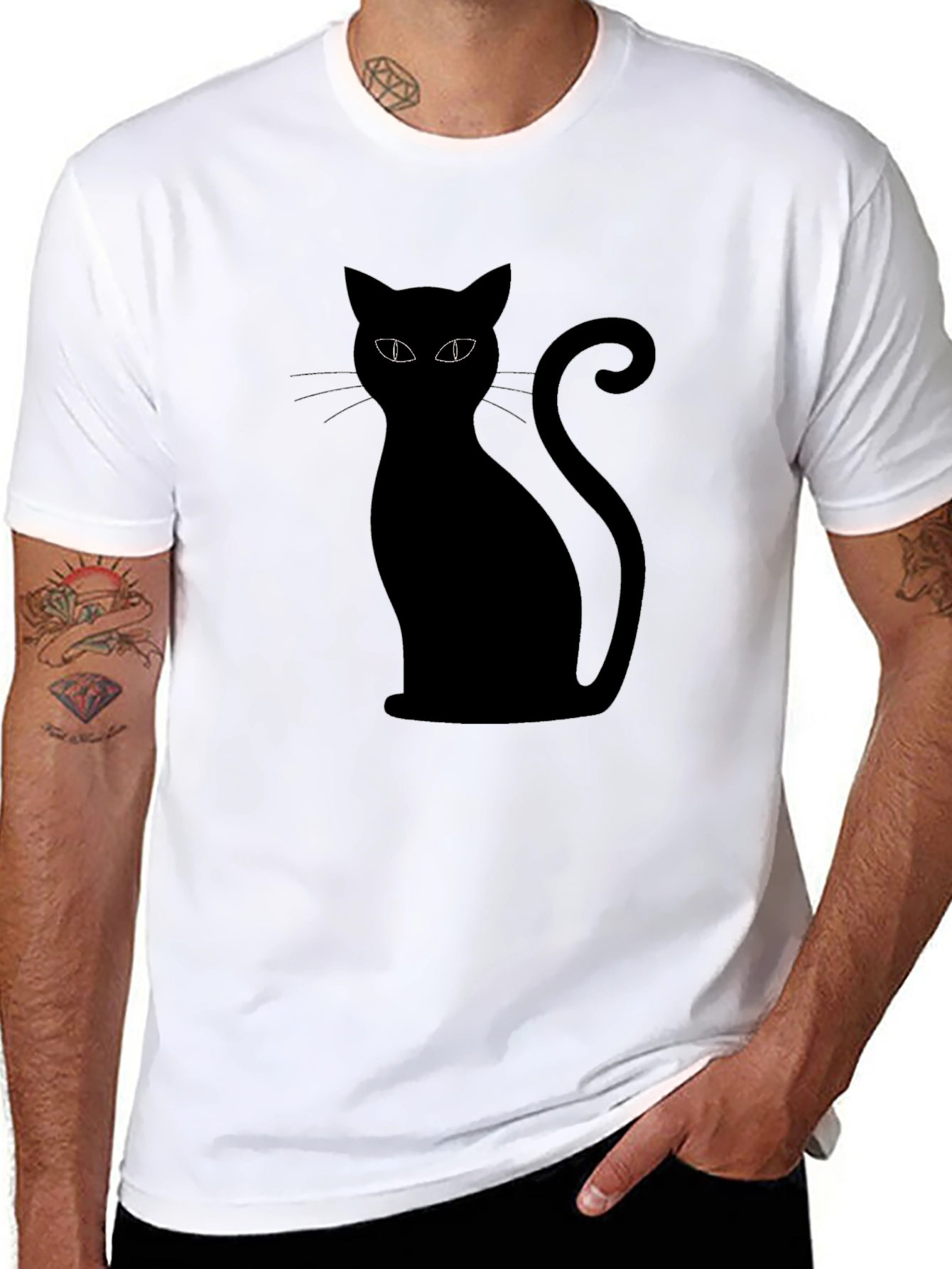 Black Cat Graphic T-Shirt - Halloween Style
