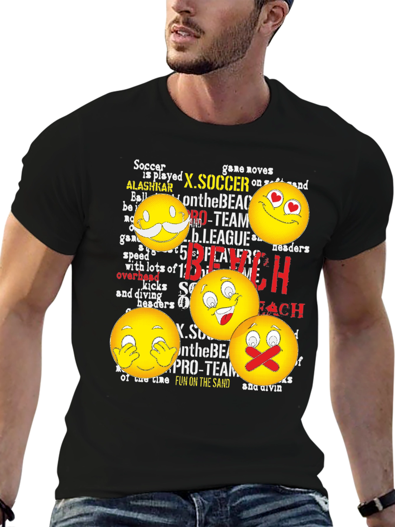 Emoji Beach Soccer T-Shirt