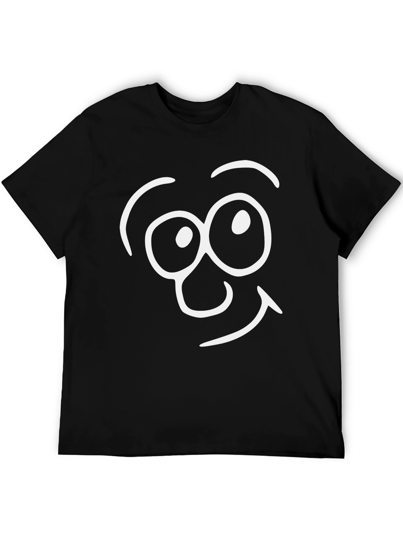 Funny Face Graphic Tee - Black Cotton T-Shirt