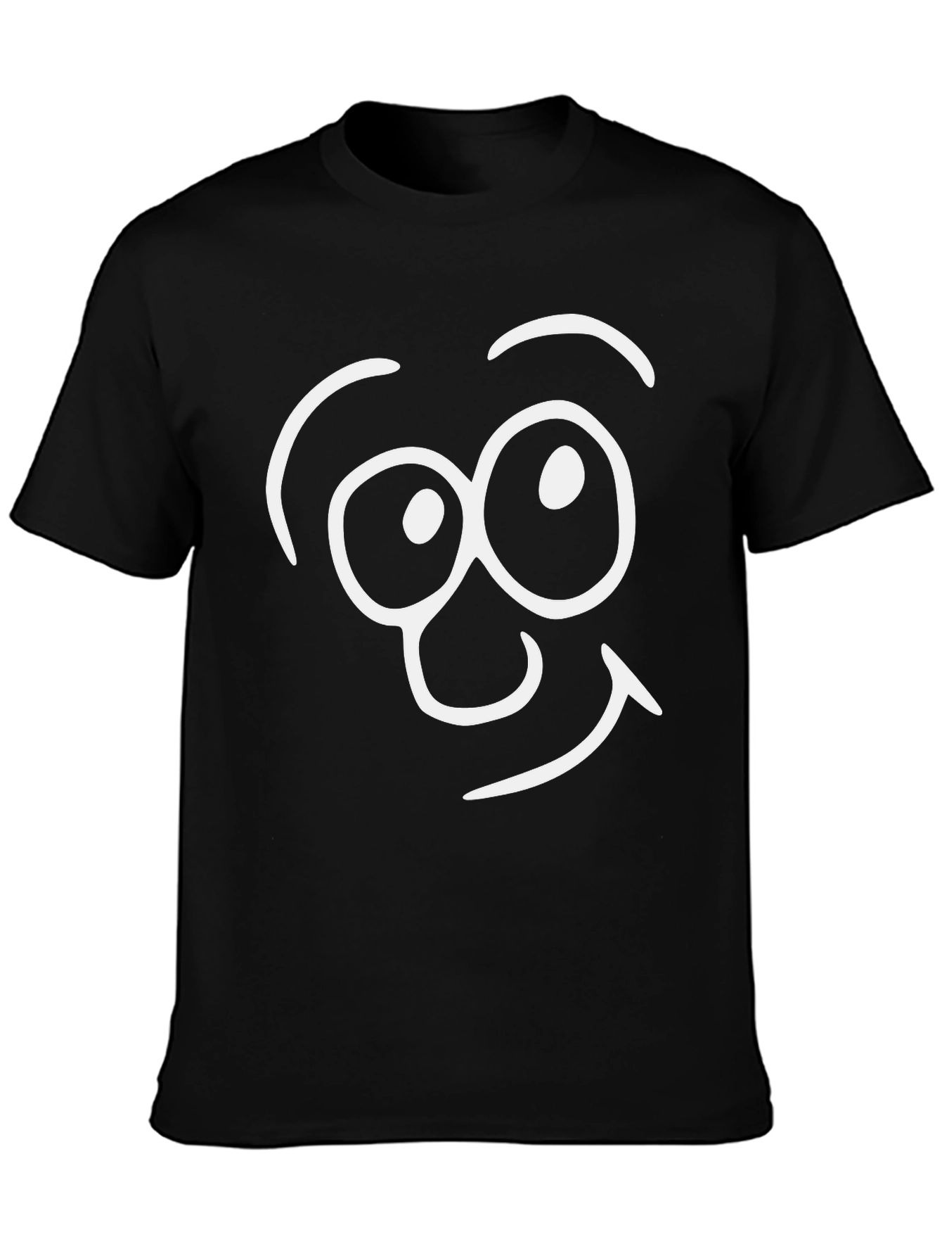 Funny Face Graphic Tee - Black Cotton T-Shirt