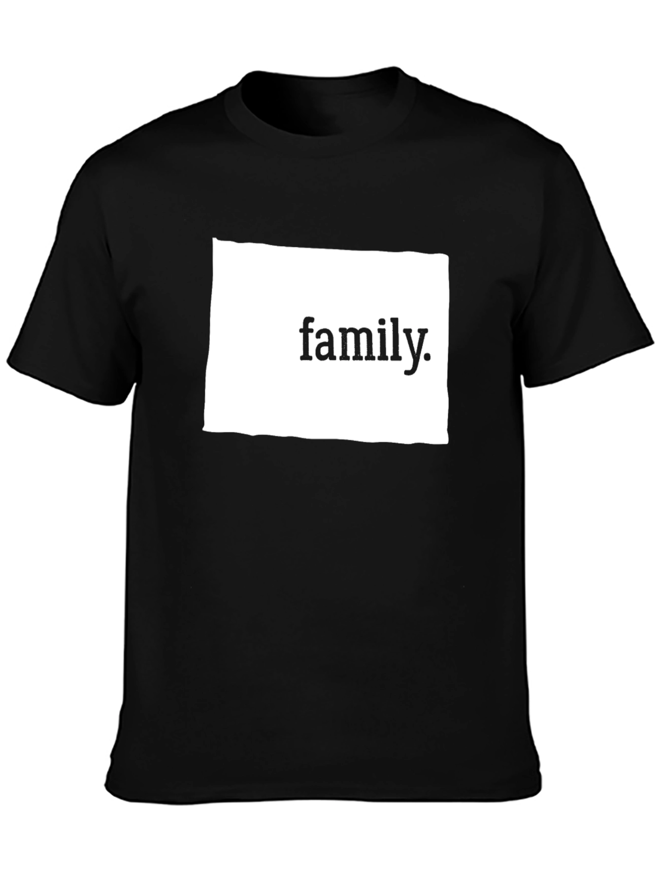 Family T-Shirt - Black Cotton Blend Casual Tee