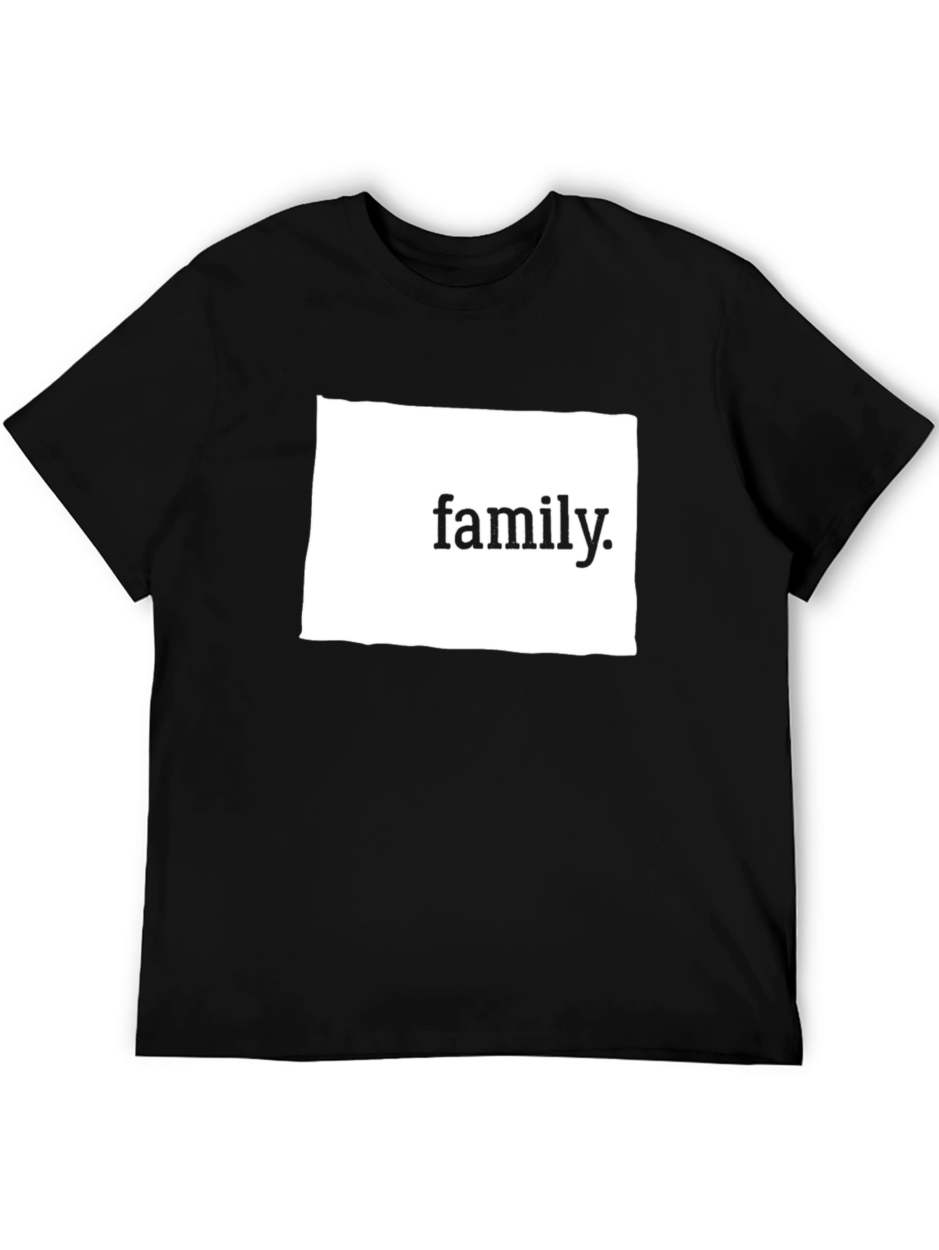 Family T-Shirt - Black Cotton Blend Casual Tee