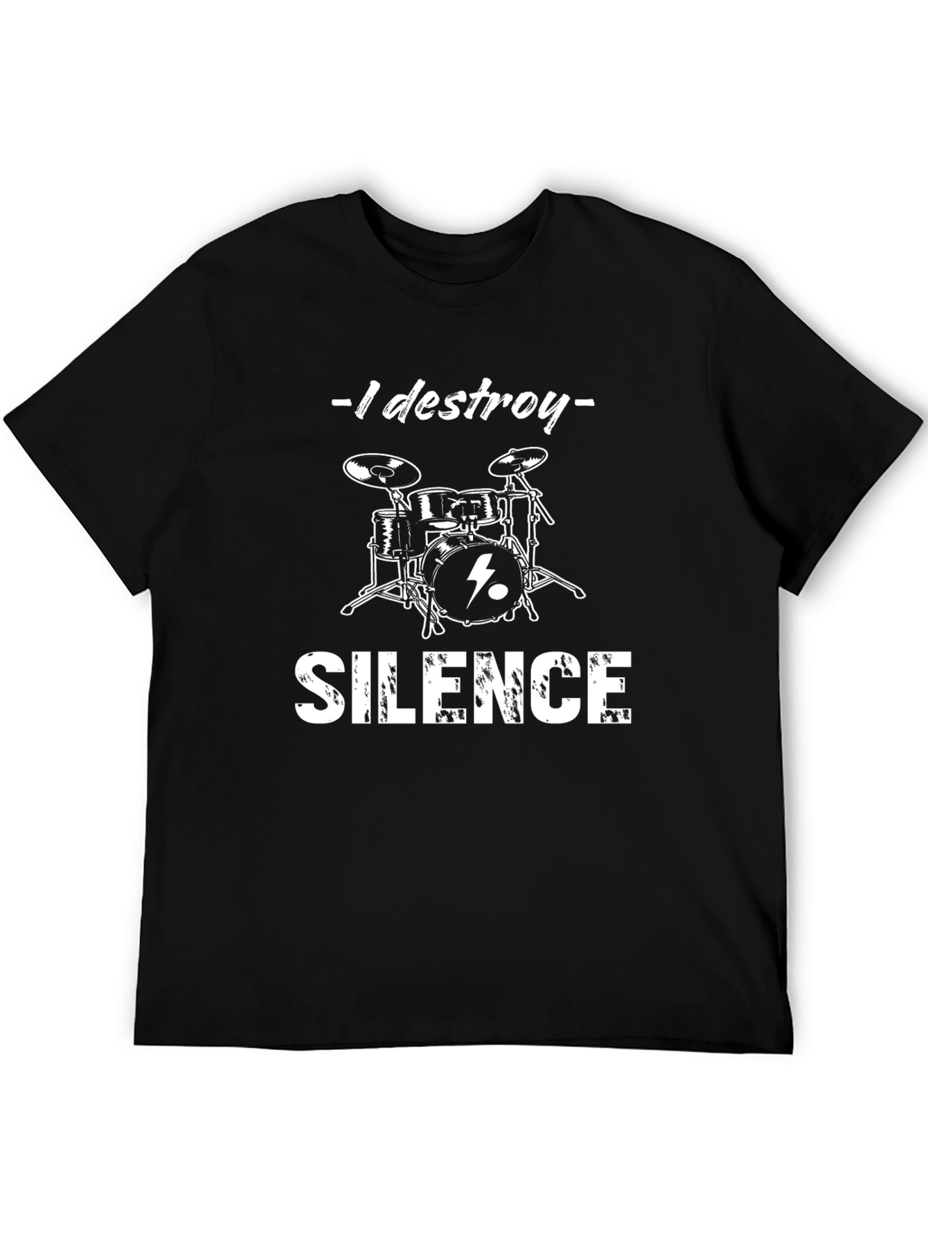 I Destroy Silence T-Shirt - Drum Kit Design