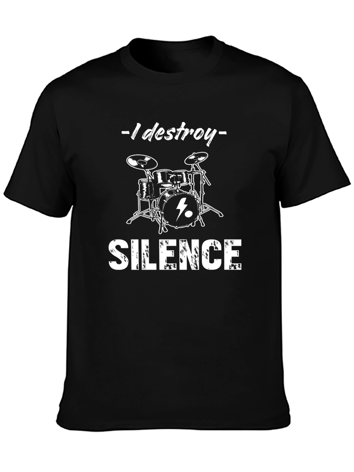 I Destroy Silence T-Shirt - Drum Kit Design