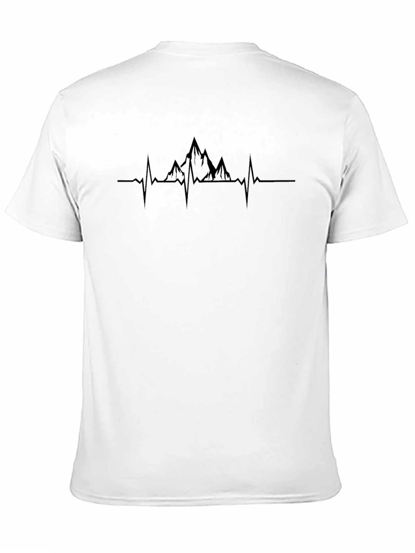 Mountain Heartbeat Graphic Tee - Black Crew Neck