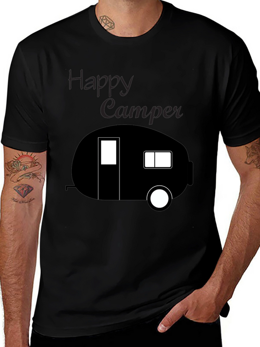 Happy Camper Tee - Black Camping T-Shirt