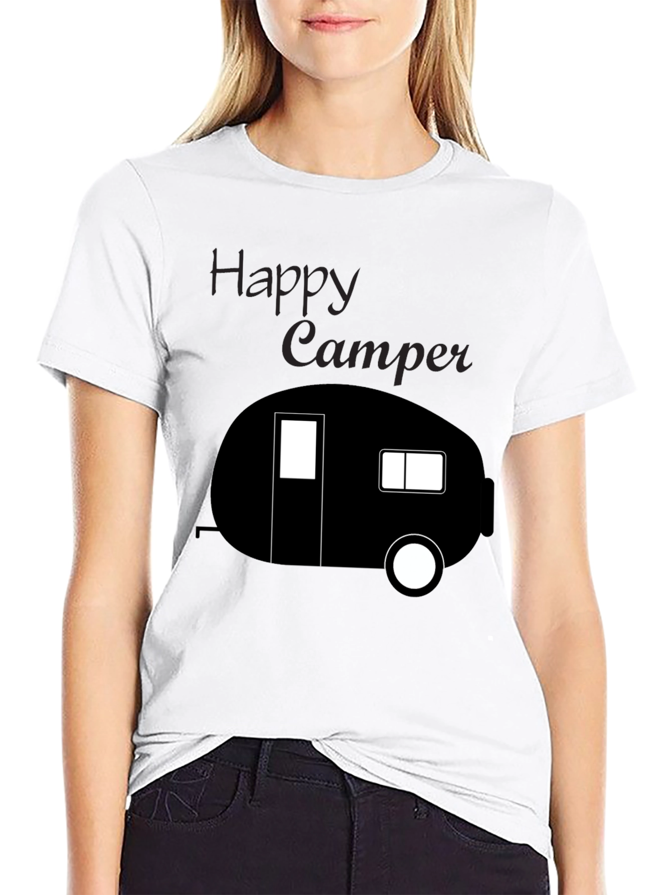 Happy Camper Tee - Black Camping T-Shirt