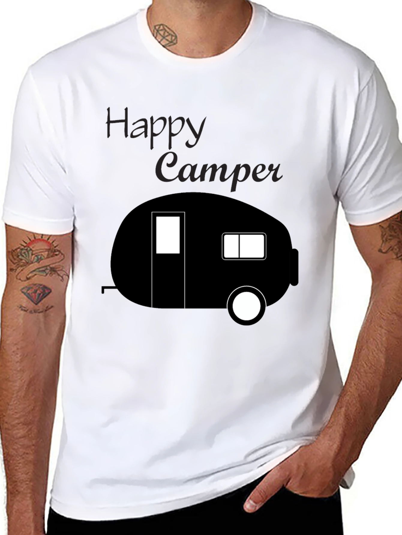 Happy Camper Tee - Black Camping T-Shirt