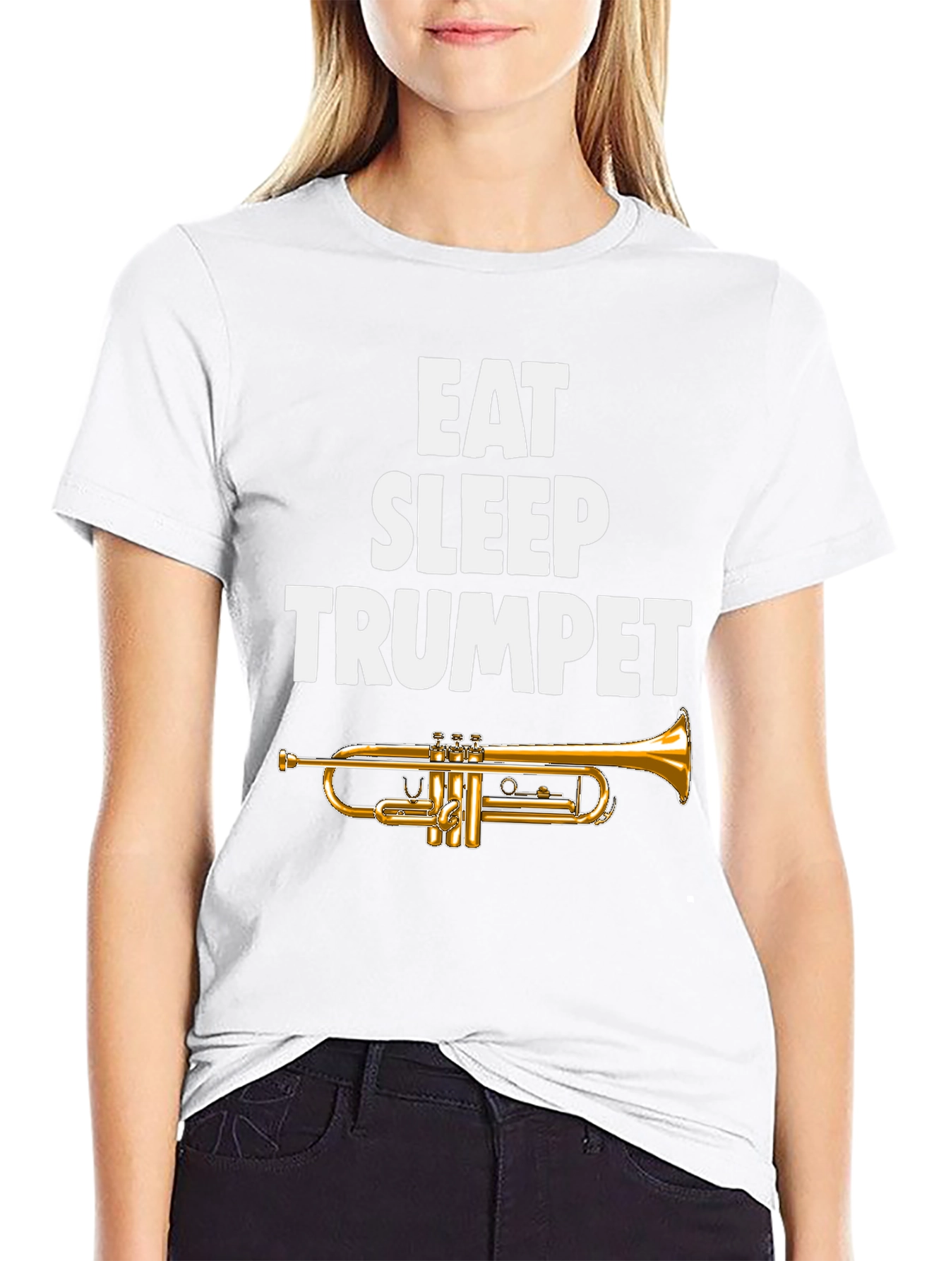 Eat Sleep Trumpet Black T-Shirt - Musicians Tee
