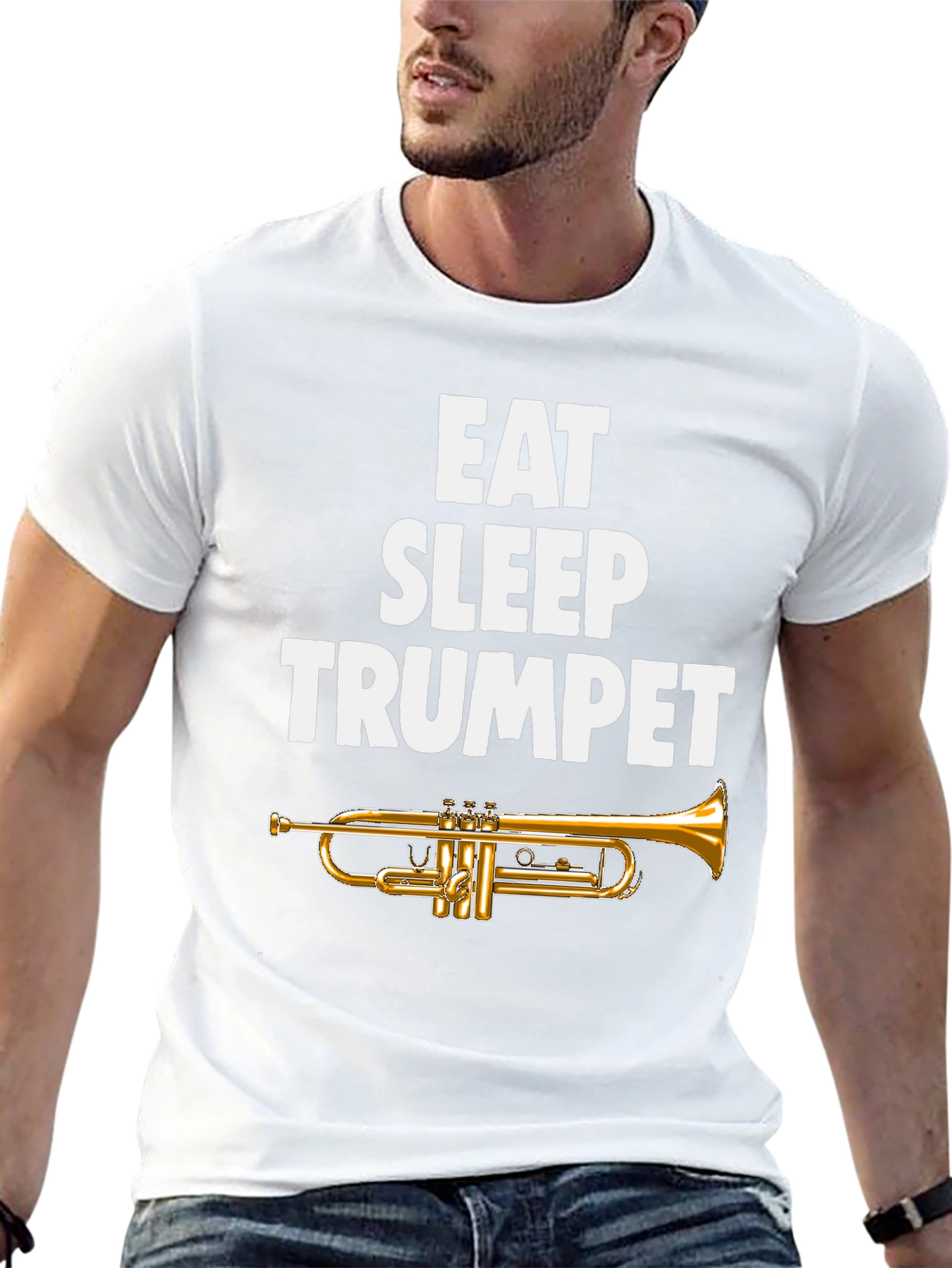 Eat Sleep Trumpet Black T-Shirt - Musicians Tee