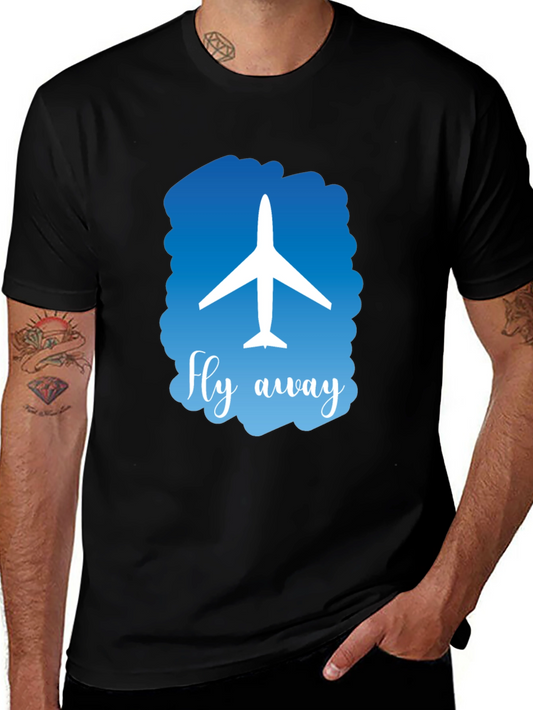 Fly Away Graphic T-Shirt - Airplane Design